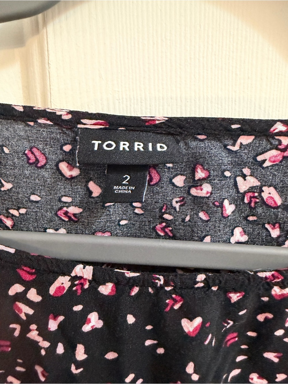 torrid Black Long Sleeve Top with Pink Confetti Print - Picture 3 of 5